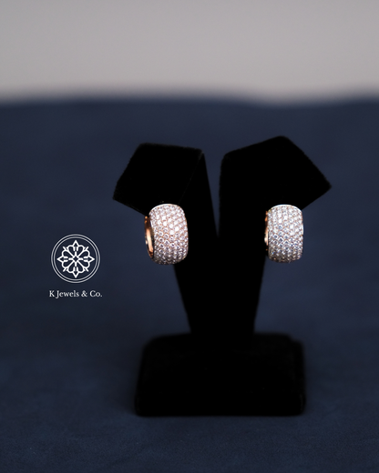 Diamond Hoop Earrings in Rose Gold
