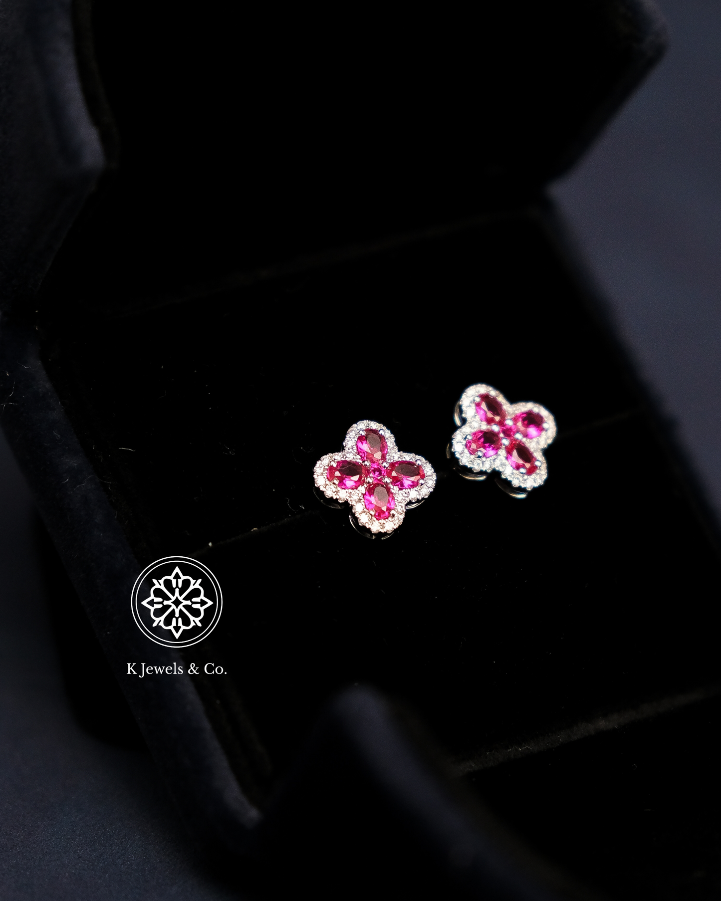 Created Ruby Earrings