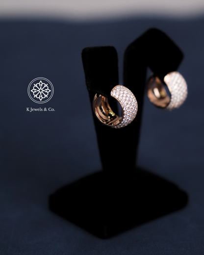 Diamond Hoop Earrings in Rose Gold