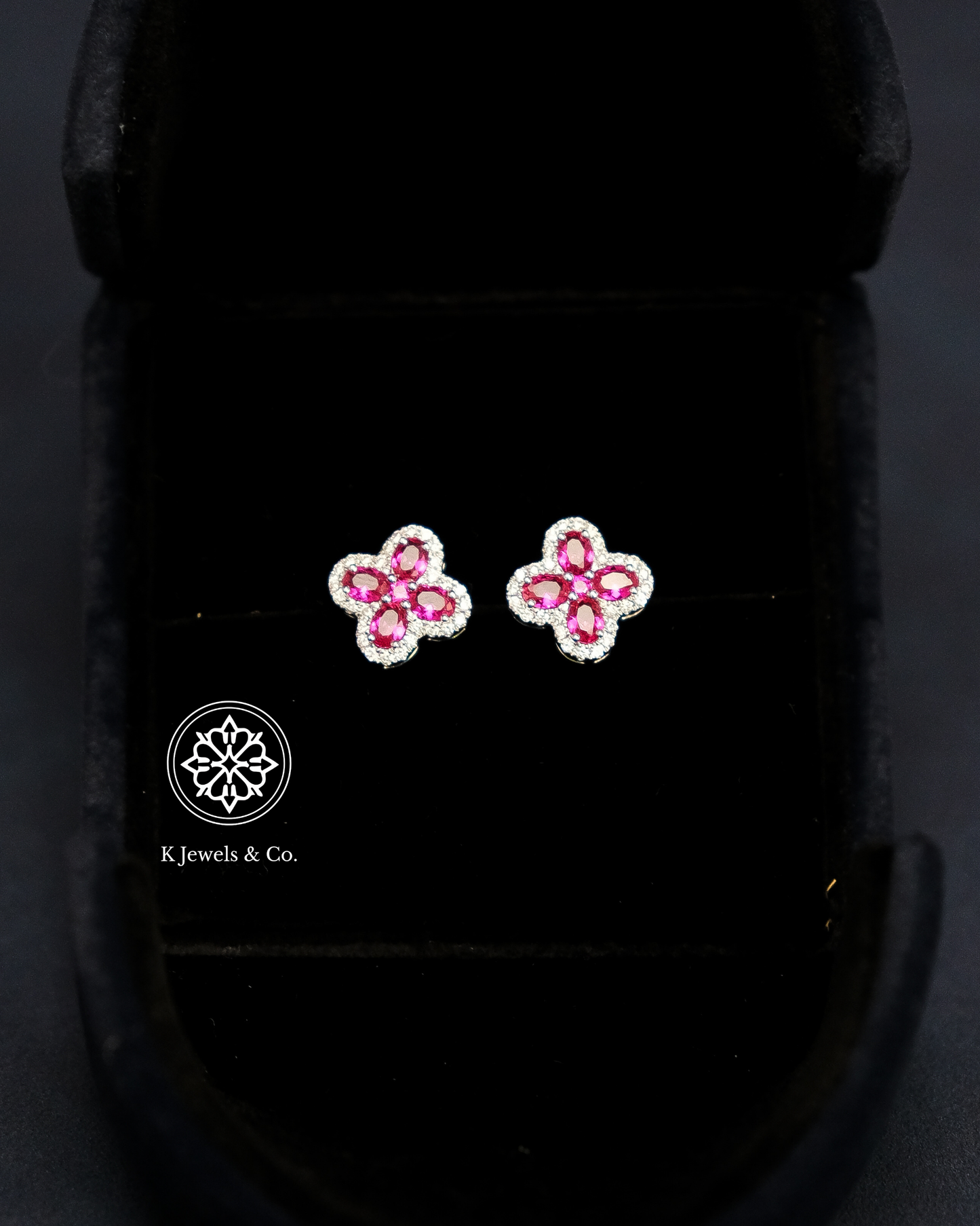 Created Ruby Earrings