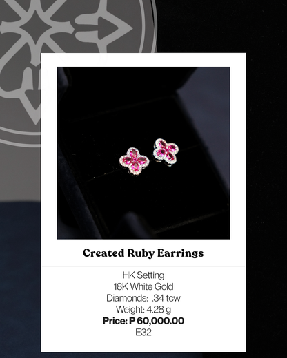 Created Ruby Earrings