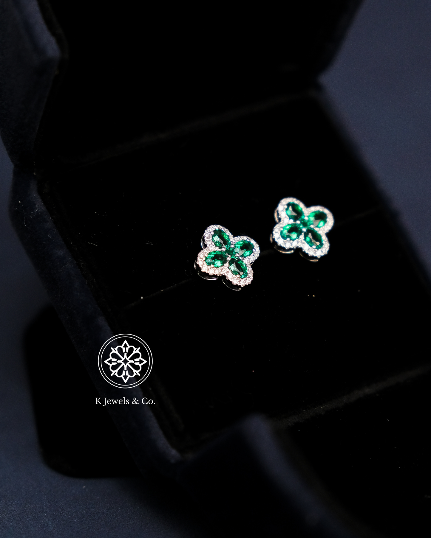 Created Emerald Earrings