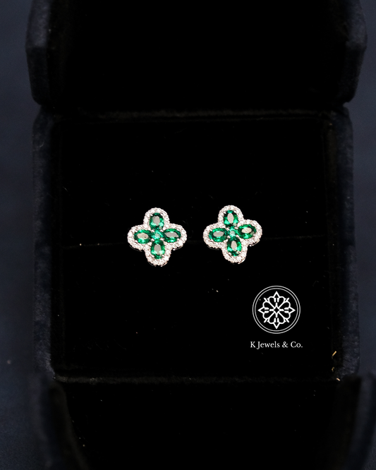 Created Emerald Earrings