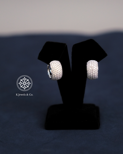 Diamond Hoop Earrings in White Gold