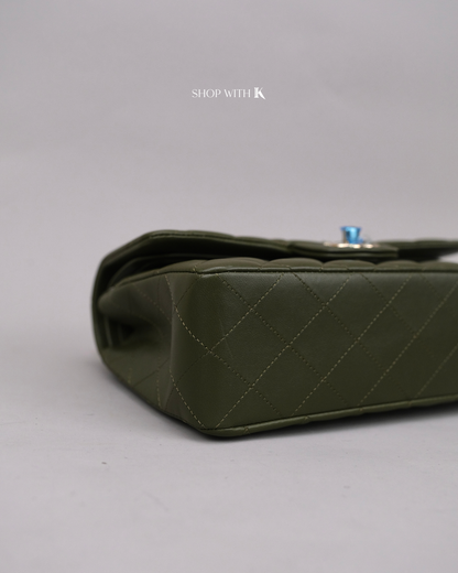 Chanel Classic Small Flap Khaki Green CGHW