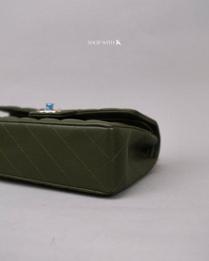 Chanel Classic Small Flap Khaki Green CGHW