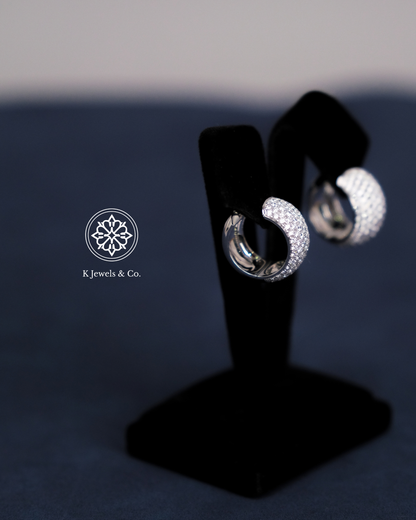 Diamond Hoop Earrings in White Gold