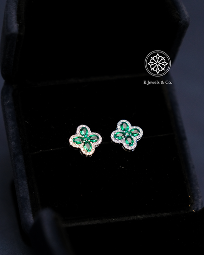 Created Emerald Earrings