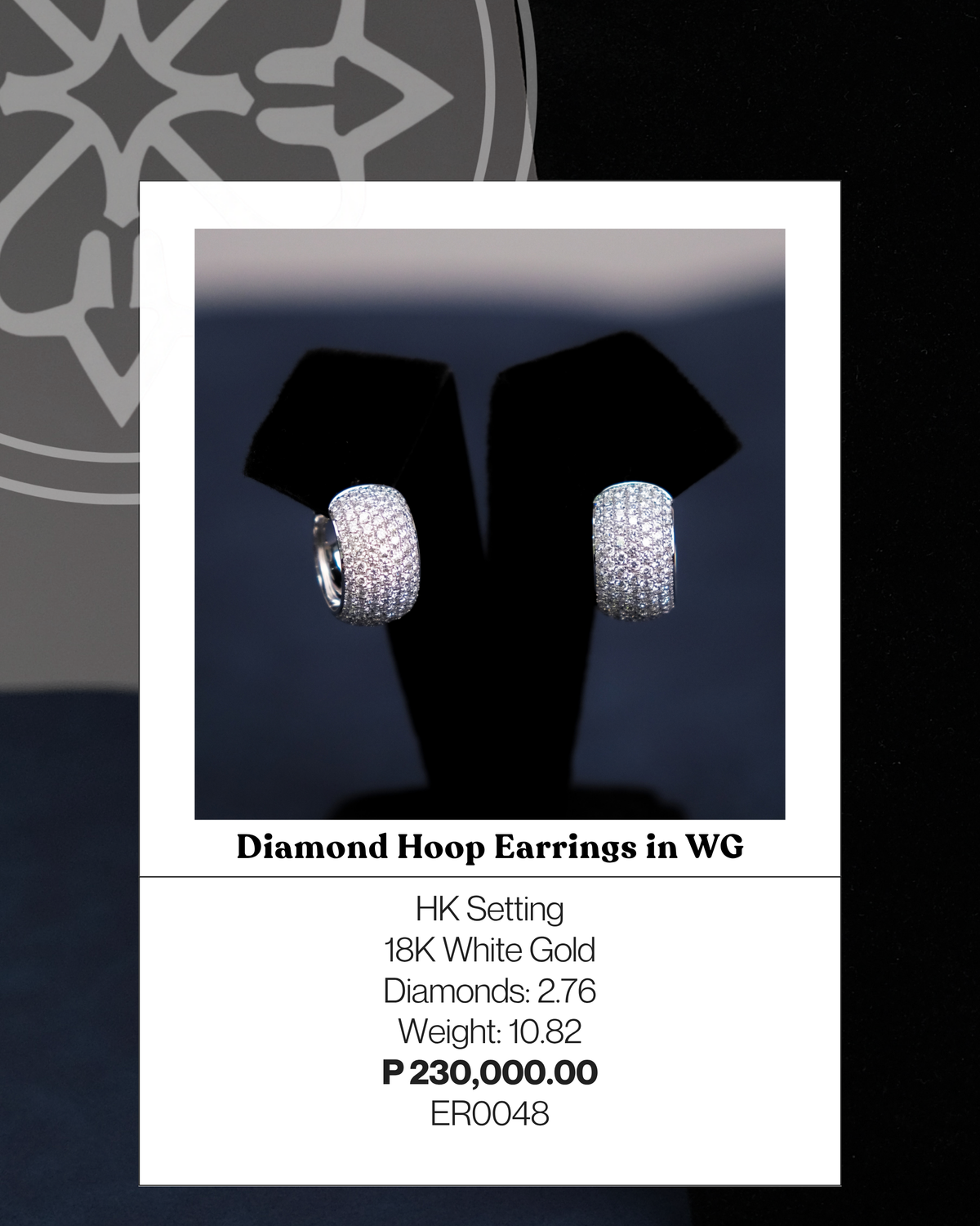 Diamond Hoop Earrings in White Gold