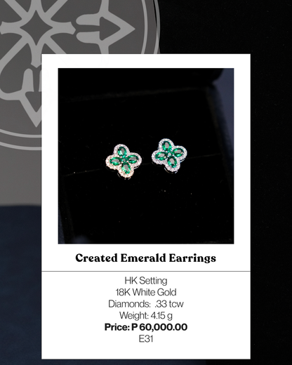 Created Emerald Earrings