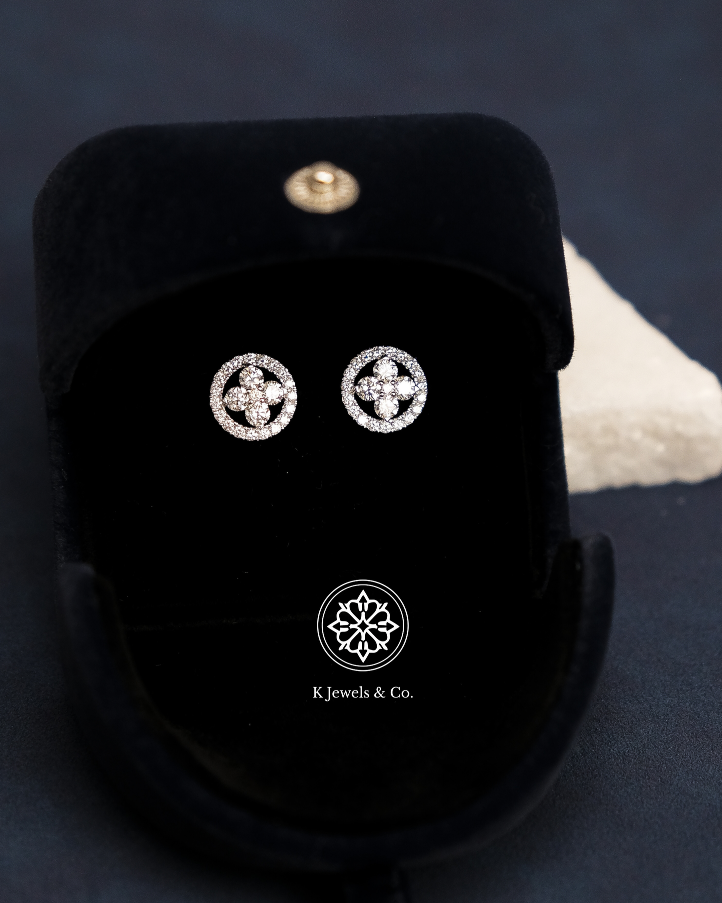 Floral Halo Diamond Earrings