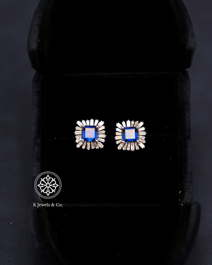 Created Sapphire Earrings