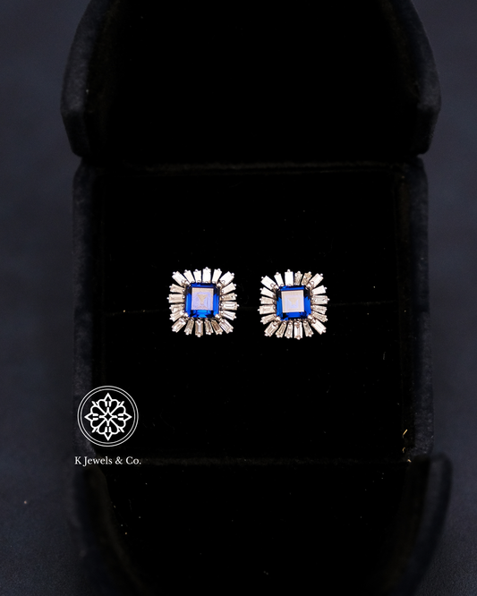 Created Sapphire Earrings