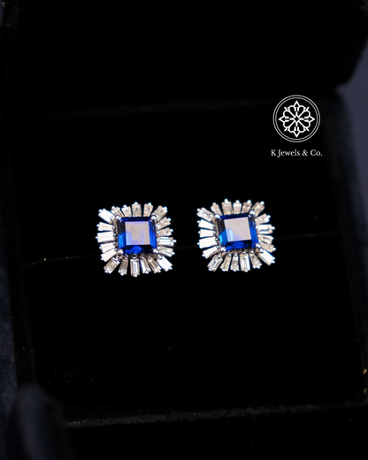 Created Sapphire Earrings