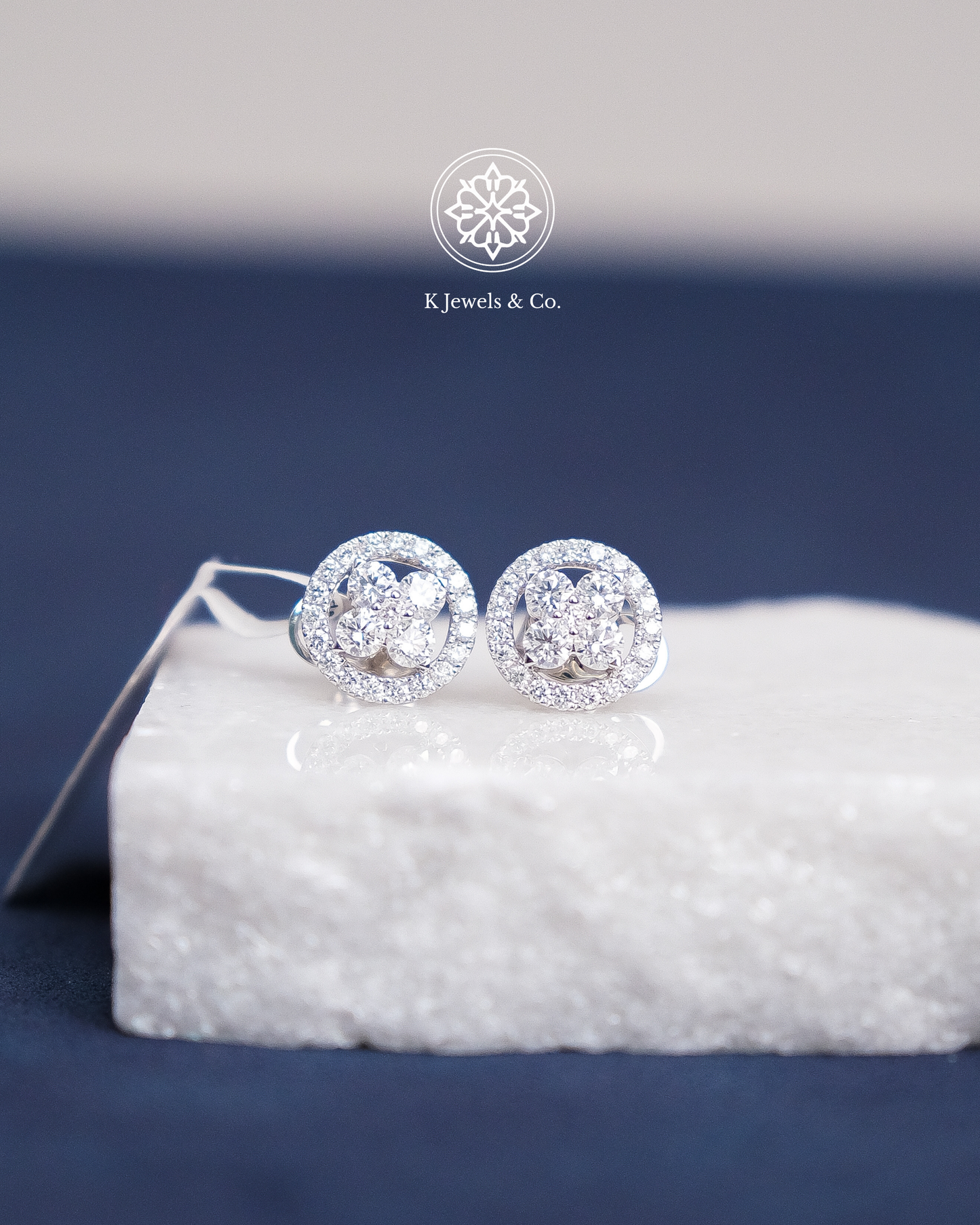 Floral Halo Diamond Earrings
