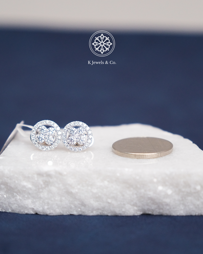 Floral Halo Diamond Earrings