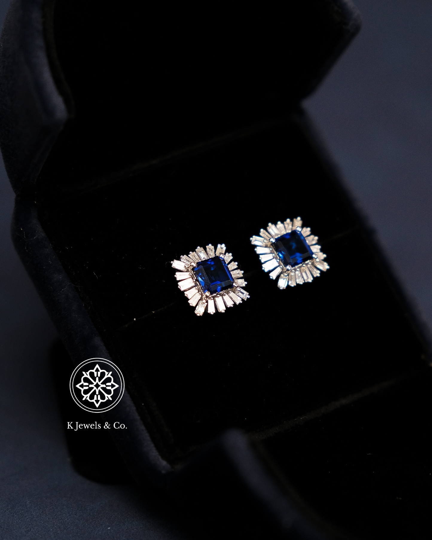 Created Sapphire Earrings