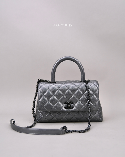 Chanel Small Coco Handle Silver