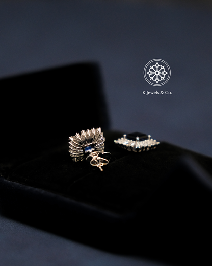 Created Sapphire Earrings