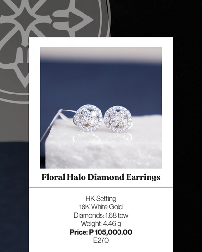 Floral Halo Diamond Earrings