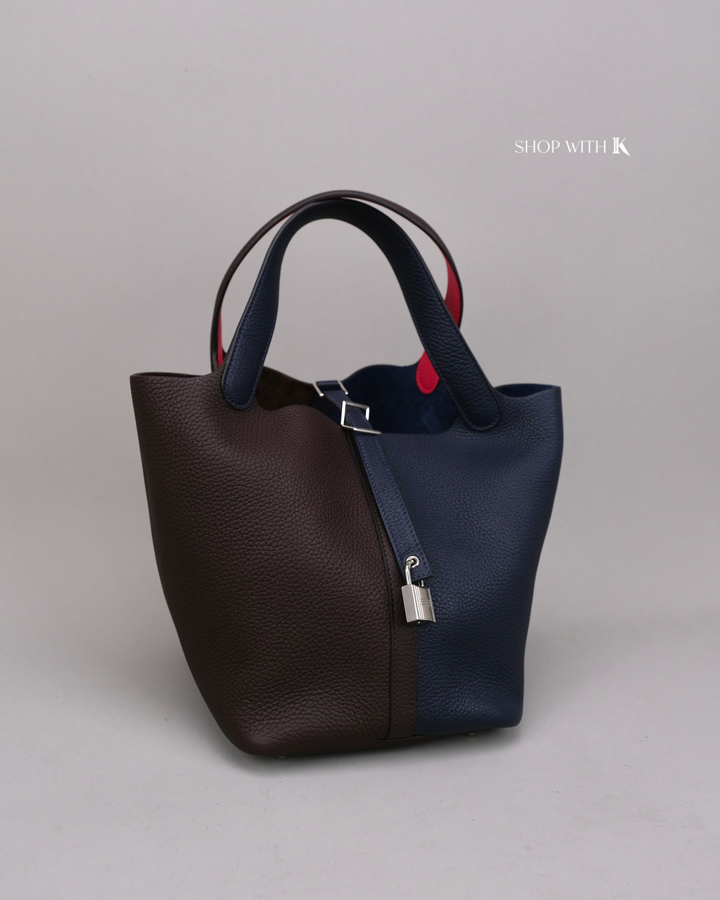 Hermes Picotin 22 Tri-Color Ebene/Dark Blue/Pink