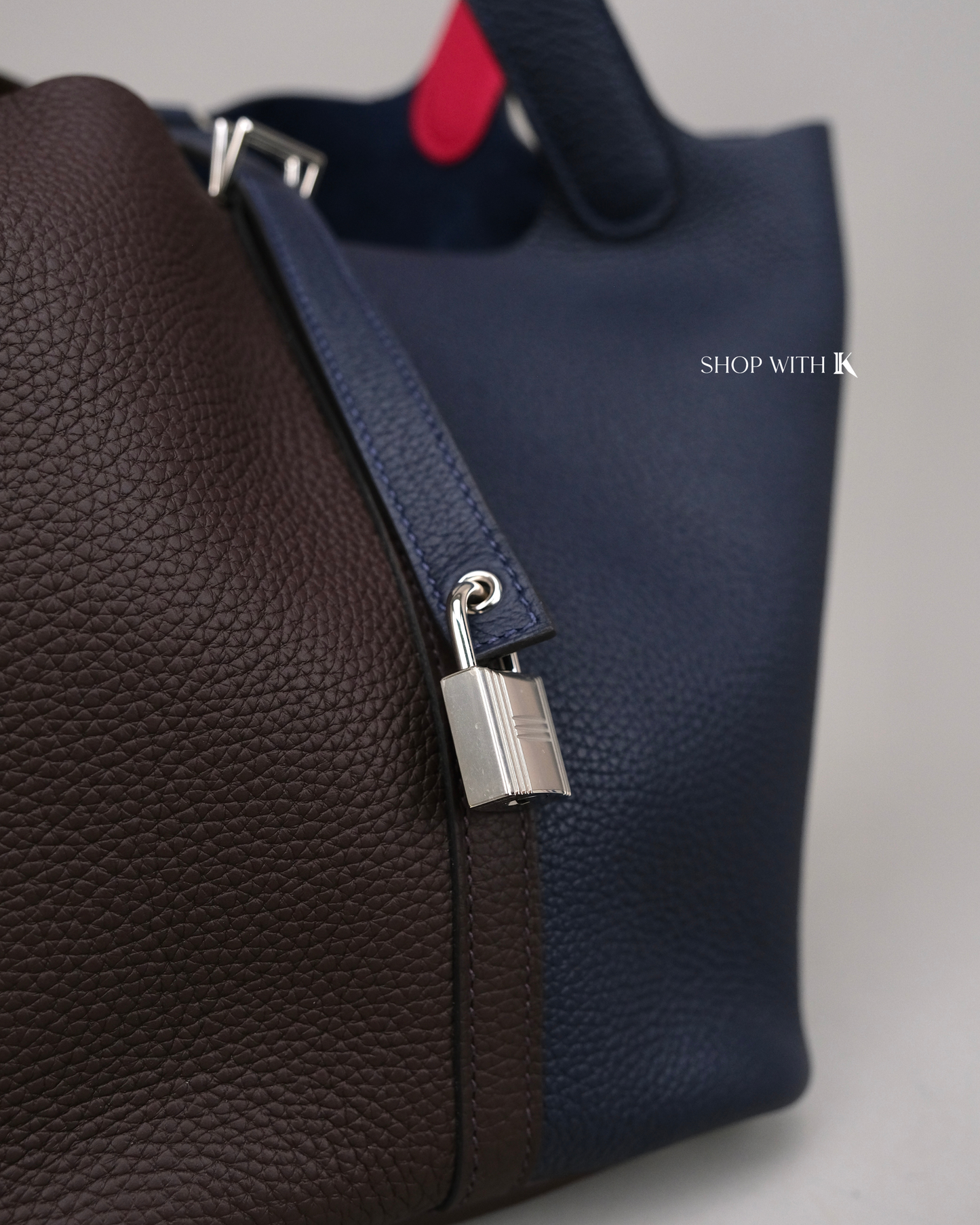 Hermes Picotin 22 Tri-Color Ebene/Dark Blue/Pink