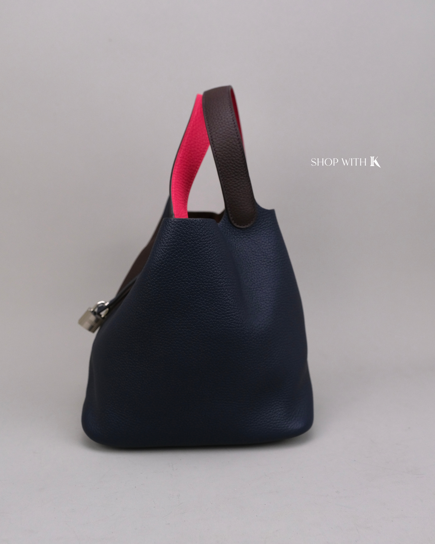 Hermes Picotin 22 Tri-Color Ebene/Dark Blue/Pink