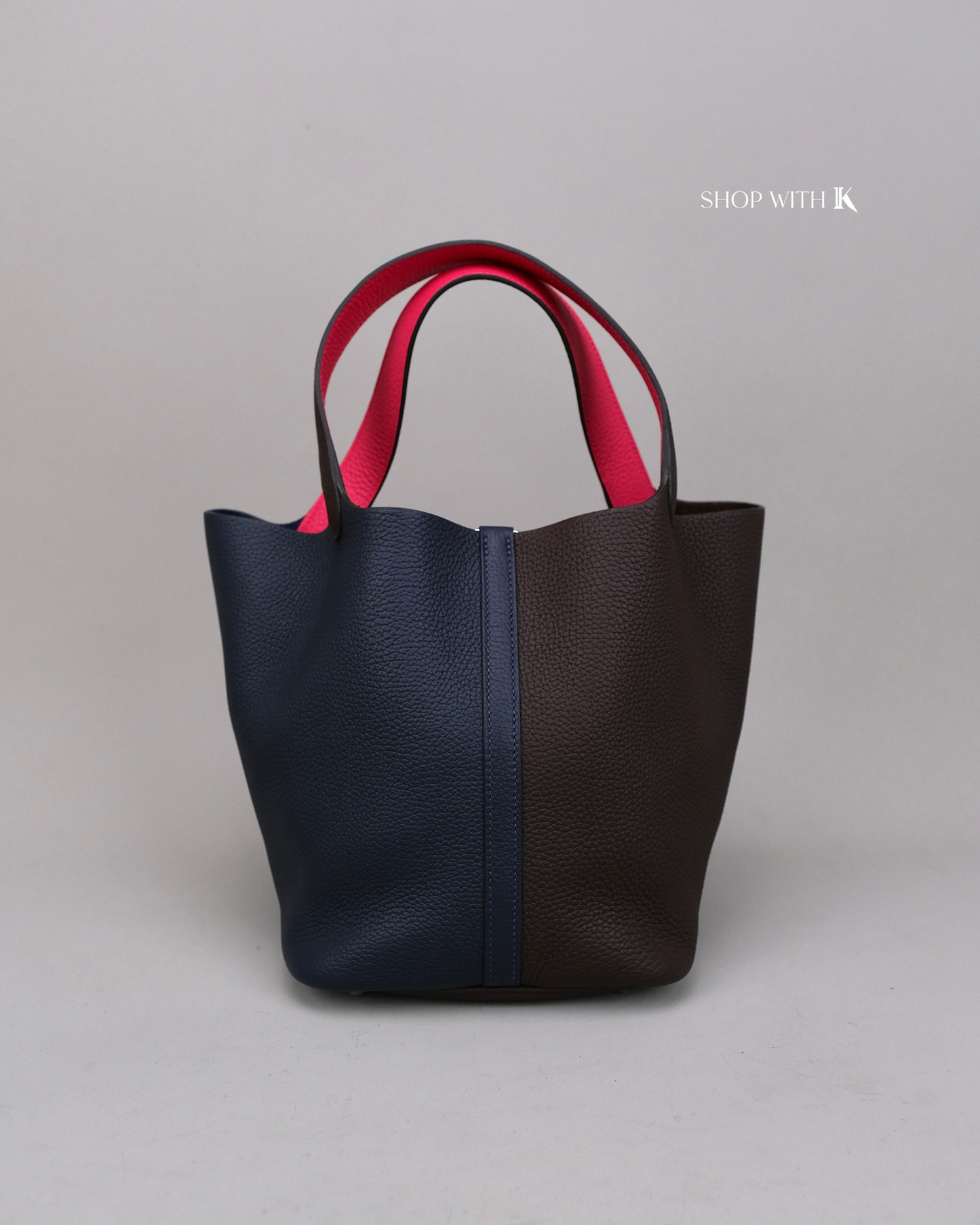 Hermes Picotin 22 Tri-Color Ebene/Dark Blue/Pink
