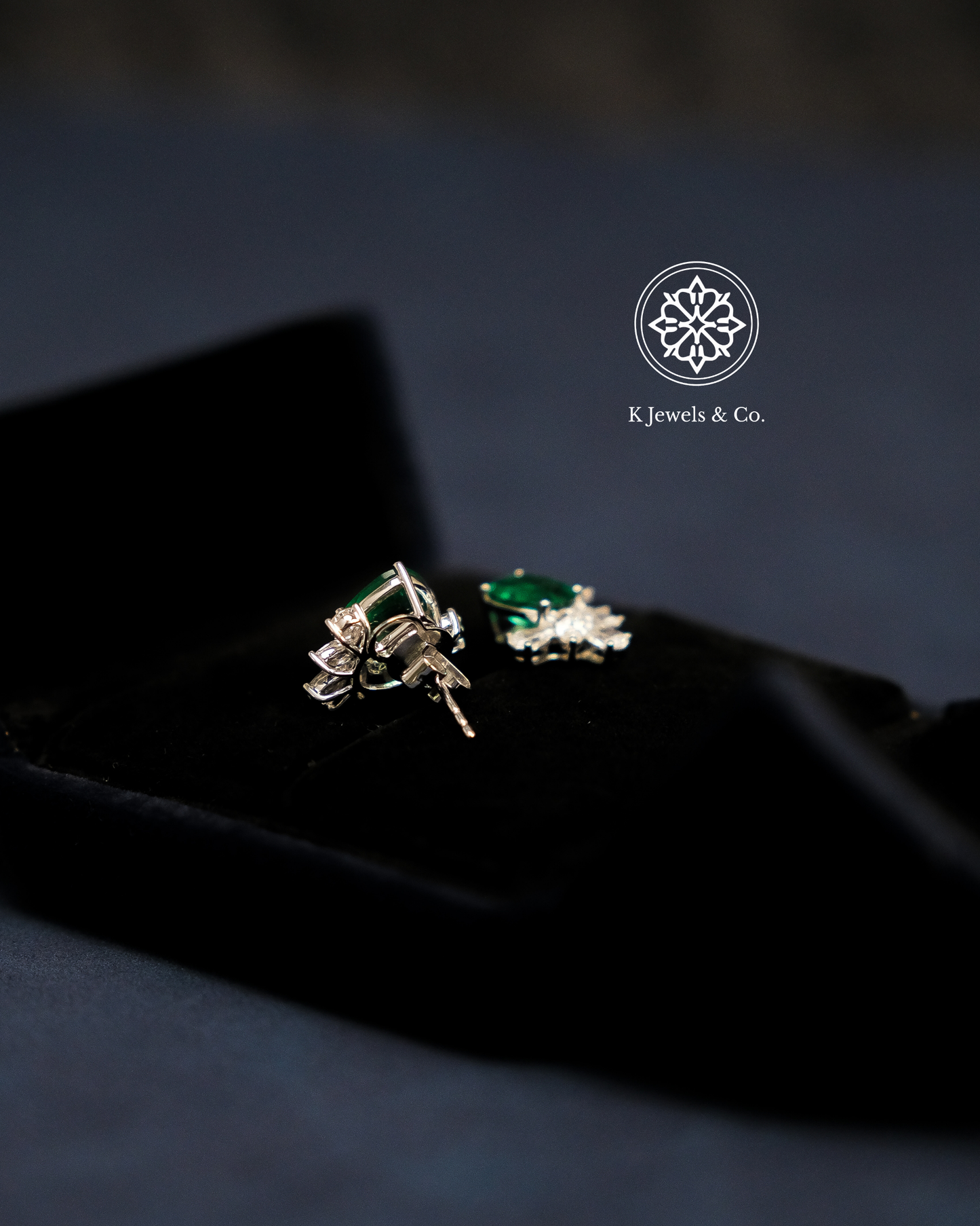 Emerald Earrings w/ Diamonds