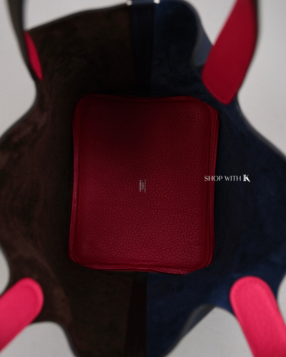 Hermes Picotin 22 Tri-Color Ebene/Dark Blue/Pink
