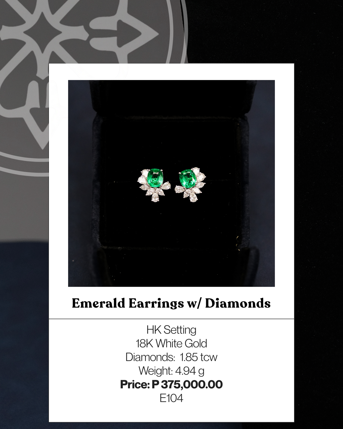 Emerald Earrings w/ Diamonds