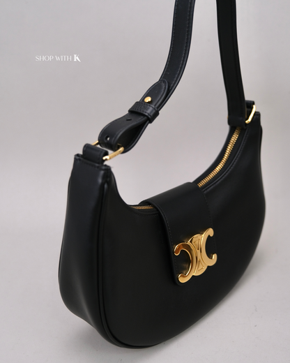 Celine Triomphe Hobo Black