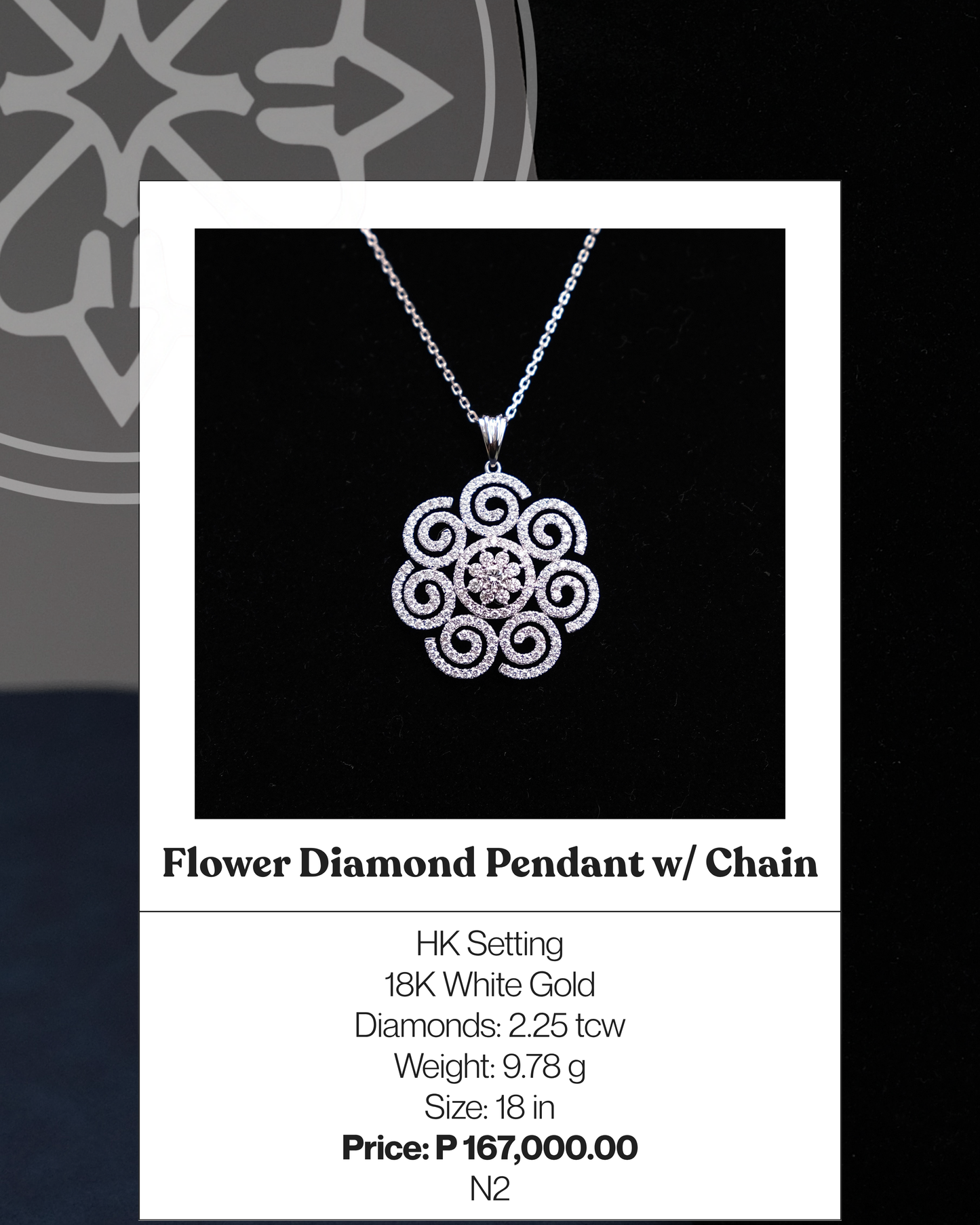 Flower Diamond Pendant w/ Chain
