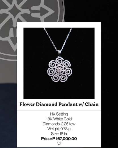 Flower Diamond Pendant w/ Chain