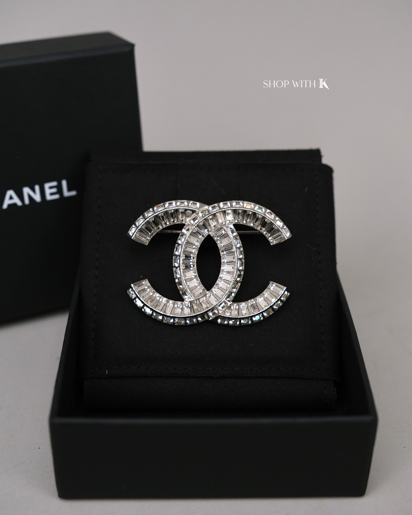 Chanel Crystal Baguette Brooch