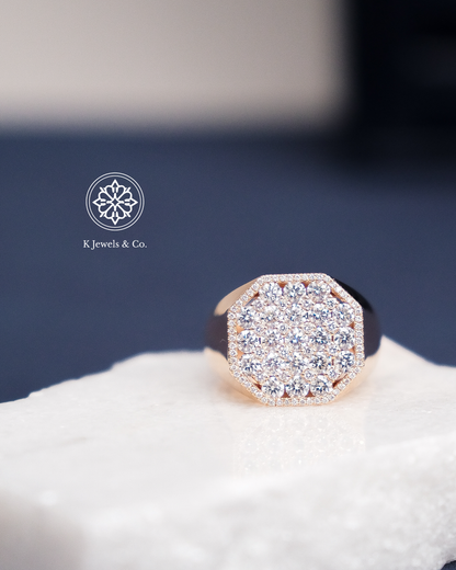 Men's Octagon Diamond Ring