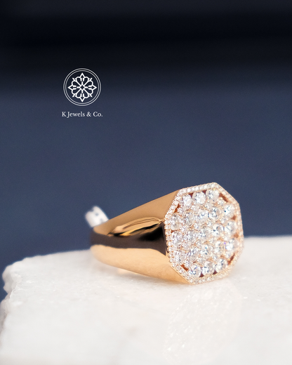 Men's Octagon Diamond Ring