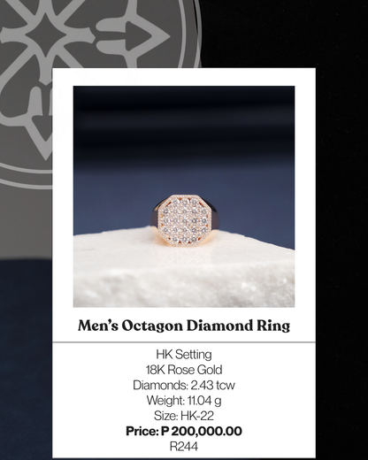 Men's Octagon Diamond Ring