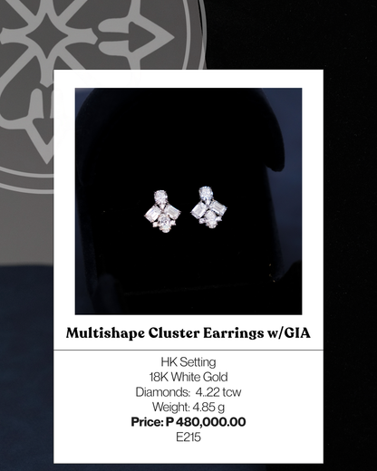 Multishape Cluster Earrings w/ GIA