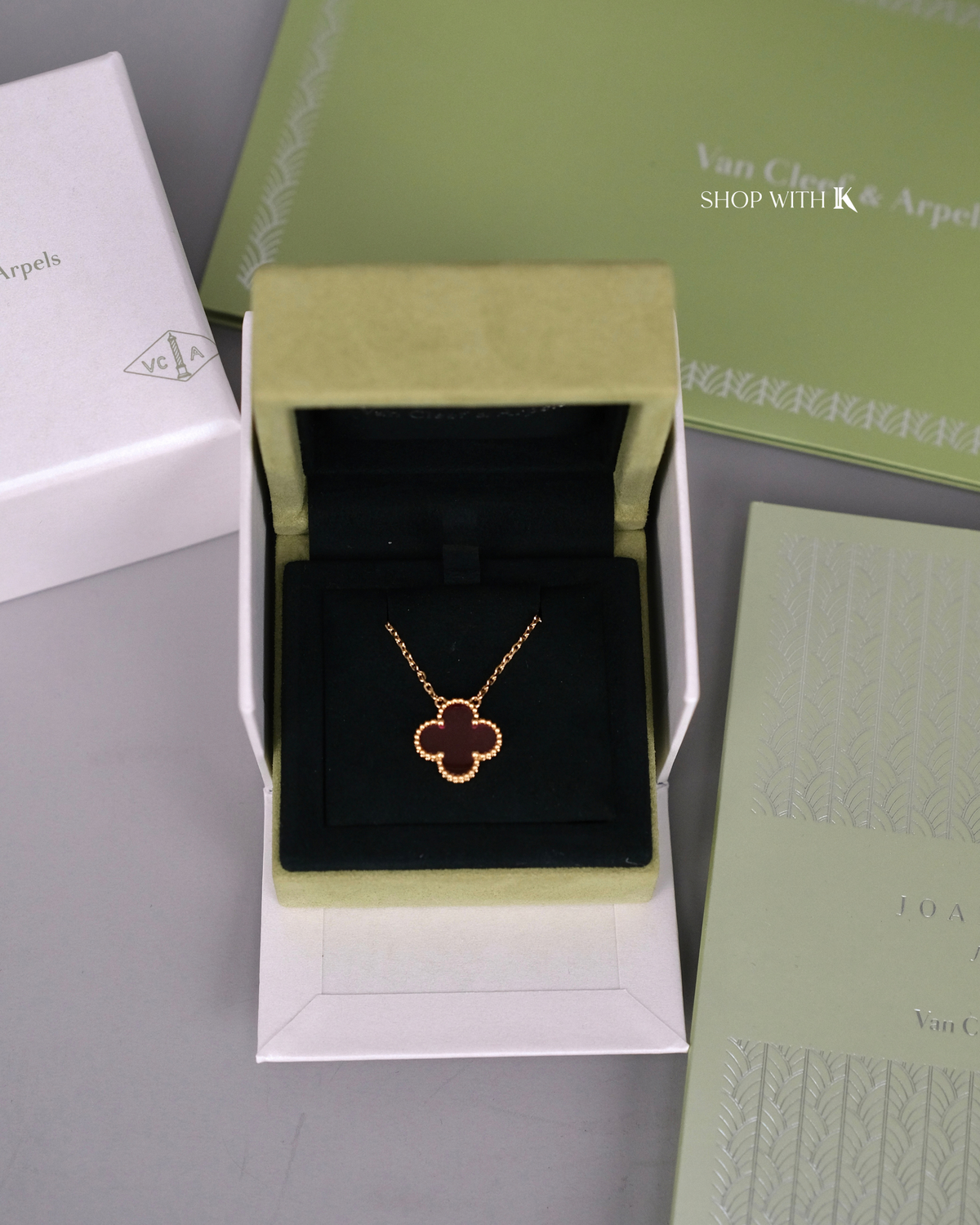 VCA Vintage Alhambra Pink Enamel Necklace
