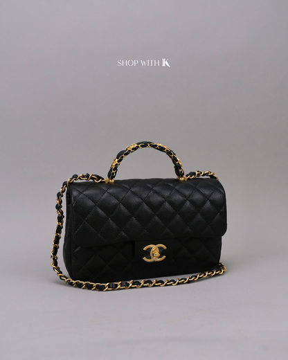 Chanel Small Top Handle Flap Black GHW