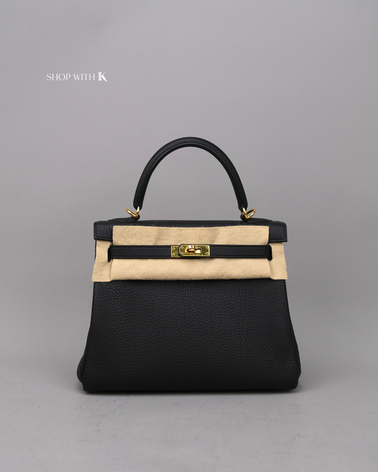 Hermes Kelly 25 Noir GHW