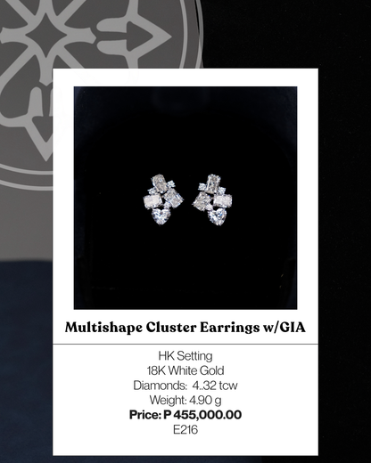 Multishape Cluster Earrings w/ GIA