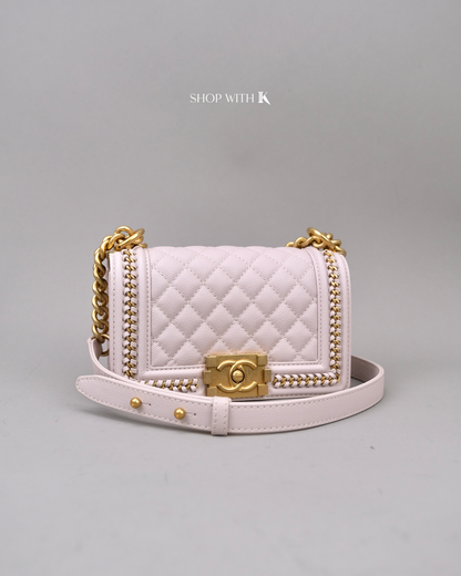 Chanel Boy Chain Around Flap Light Pink GHW