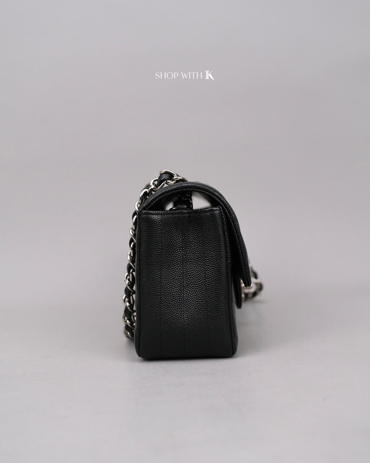 Chanel Mini Rectangle Chevron Black SHW