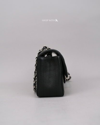 Chanel Mini Rectangle Chevron Black SHW