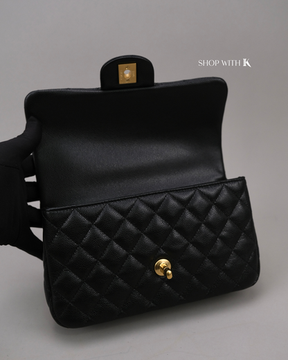 Chanel Small Top Handle Flap Black GHW