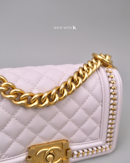 Chanel Boy Chain Around Flap Light Pink GHW