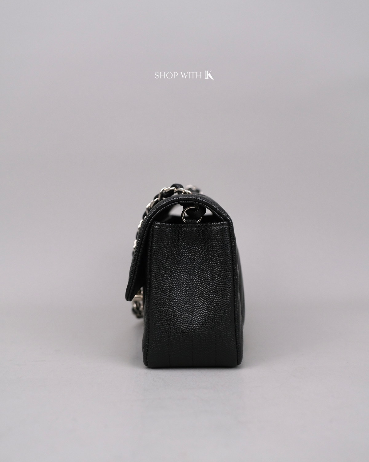 Chanel Mini Rectangle Chevron Black SHW