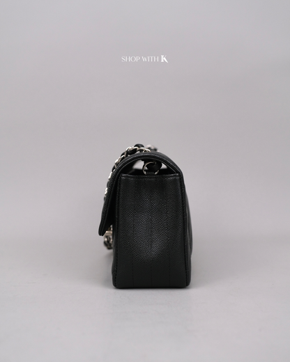 Chanel Mini Rectangle Chevron Black SHW
